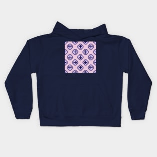 Chic Mediterranean geometric pattern in pink and purple Kids Hoodie